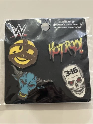 Funko WWE Enamel Pin Set The Rock/Stone Cold Steve Austin/Mankind/Roddy Piper