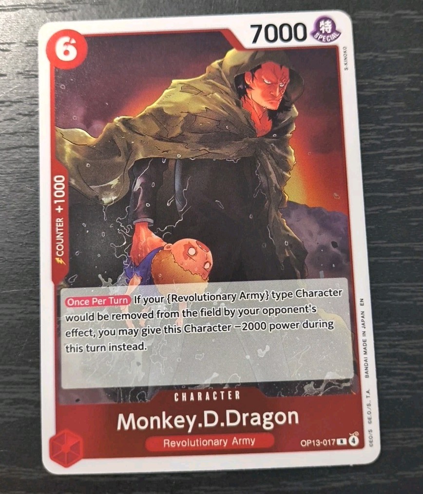 One Piece CCG Monkey D. Dragon Carrying On His Will R Holo Card