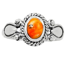 Spiny Oyster Turquoise - Arizona 925 Sterling Silver Ring s.8.5 Jewelry R-1345