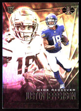 2020 Illusions JUSTIN JEFFERSON Rookie Card RC #22 GOLD LETTERS Hobby SP VIKINGS. rookie card picture