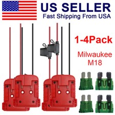   4X DIY Power Wheels Adapter Compatible With Milwaukee M18 18V Battery Dock
