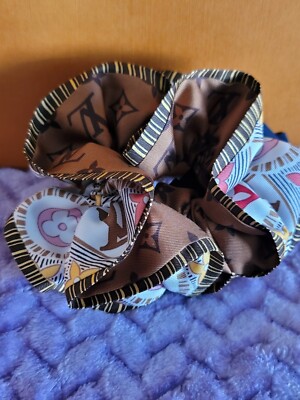 LOUIS VUITTON SCRUNCHIE HAIR ACCESSORY HAIR RIBBON BROWN 