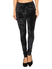 CRUSHED VELVET VELOUR WOMENS LEGGINGS