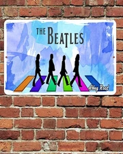 The Beatles Abbey Road Art Sign Metal Aluminum 8"x12"