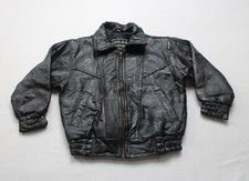 Italian Stone Design Women's Genuine Zip-up Leather Jacket Ah4 Black Size 6/7