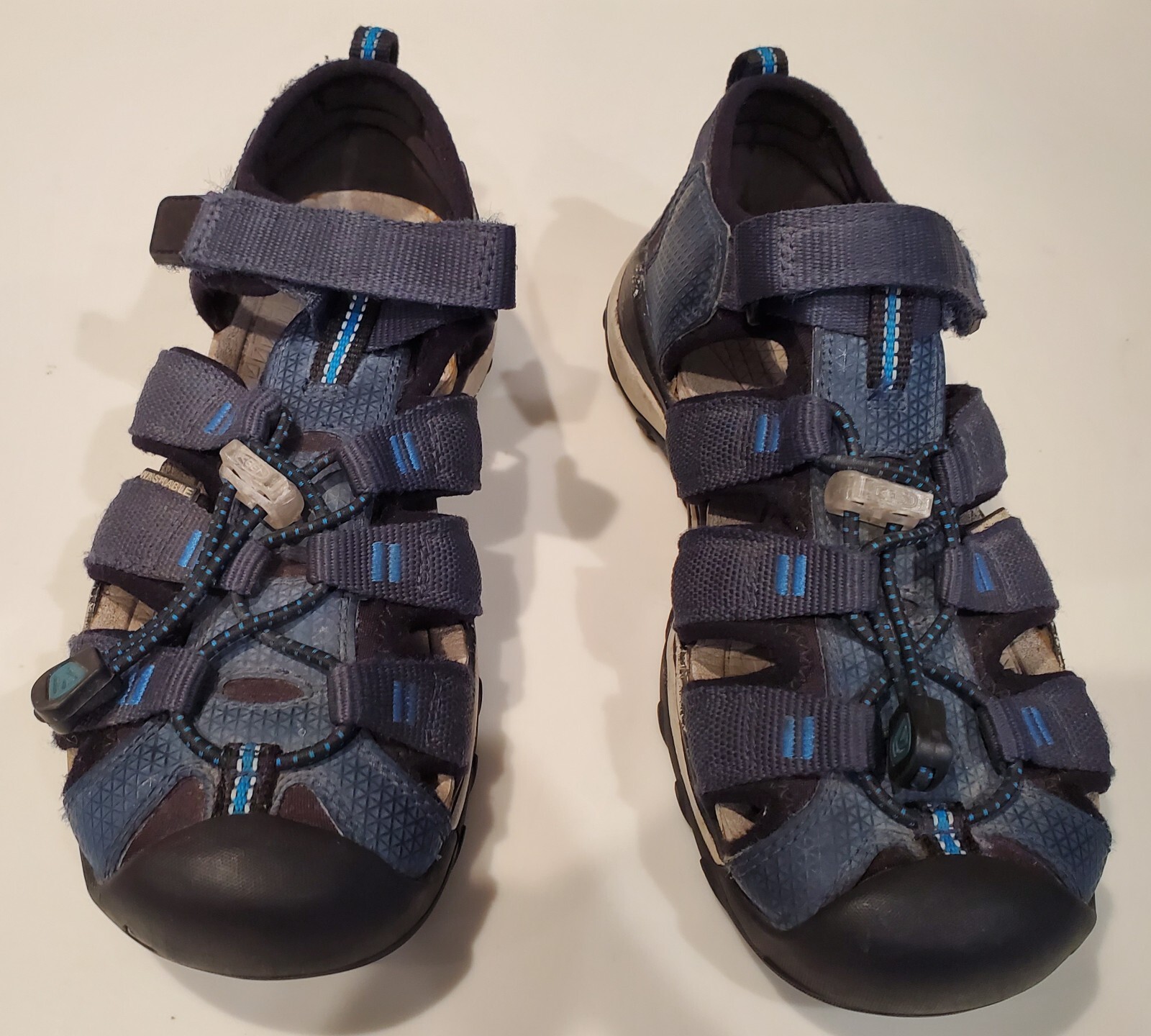 Sandali scarpe da trekking acqua blu impermeabili Keen grandi bambini USA taglia 2 USATI