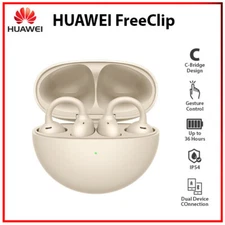 GENUINE FreeClip BEIGE HD Call Touch Control Clip-on Open Ear Earphone Earbuds