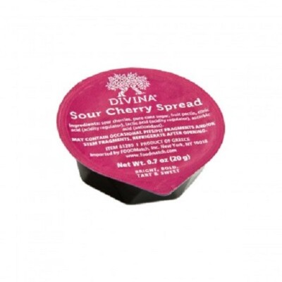 Divina Sour Cherry Spread (Portion Pack), 120 Count, - .07 Oz Portion Cups
