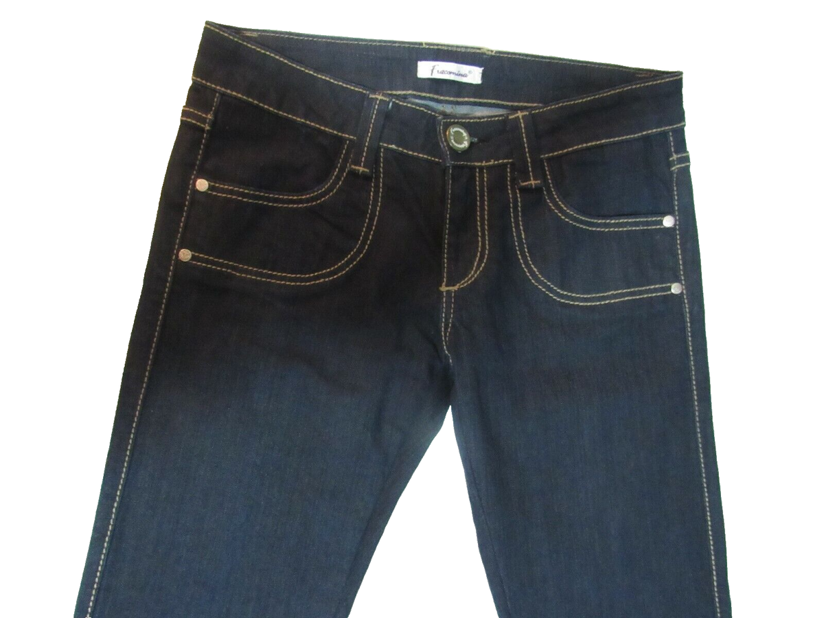 Fracomina Dark Wash Blue Denim Jeans 42/28 Women's Stretch Boot