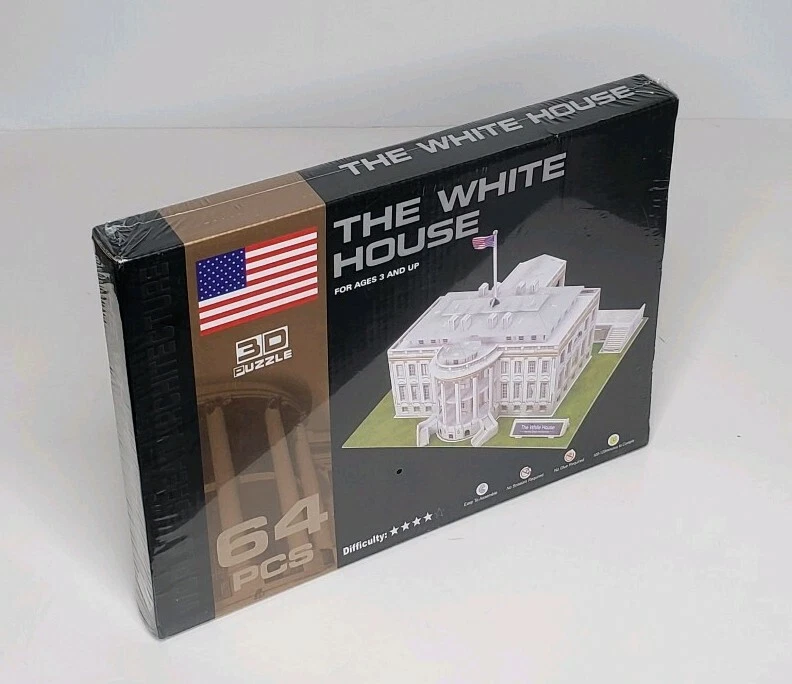 Liberty Imports The White House 3D Puzzle 64 Pieces Ages 3 and Up Easy No Glue - Image 3 of 4