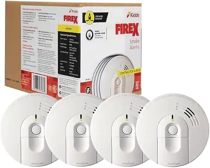 4 x Kidde Firex i4618 Hardwired / 9v Smoke Alarm/ Detectors 47871075881