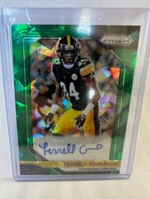 2018 Panini Prizm Terrell Edmunds RC Rookie Green Prizm Cracked Ice Auto #66/75!