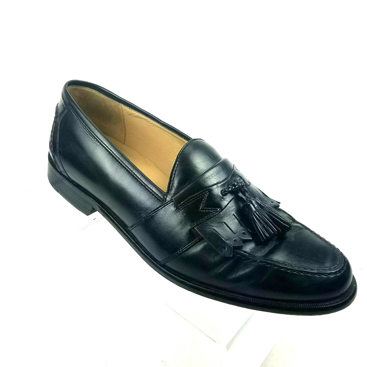 Johnston & Murphy Black Leather Tassel Kiltie Loafers Mens 10W Dress Shoes Johnston Murphy Men main image 2