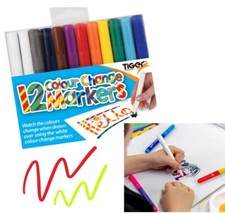 Colour Changing Markers Pens 12pc Felt Tip Magic Markers Kids Child Craft Art