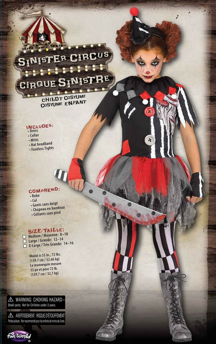 Costume Halloween Bambini Ragazza Ragazzo Re Del Circo Clown Spaventoso RUBIES