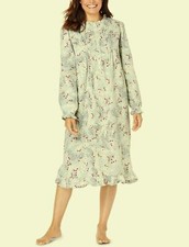 Only Necessities Plus Size Oasis Cotton Flannel Print Short Nightgown Size 4X