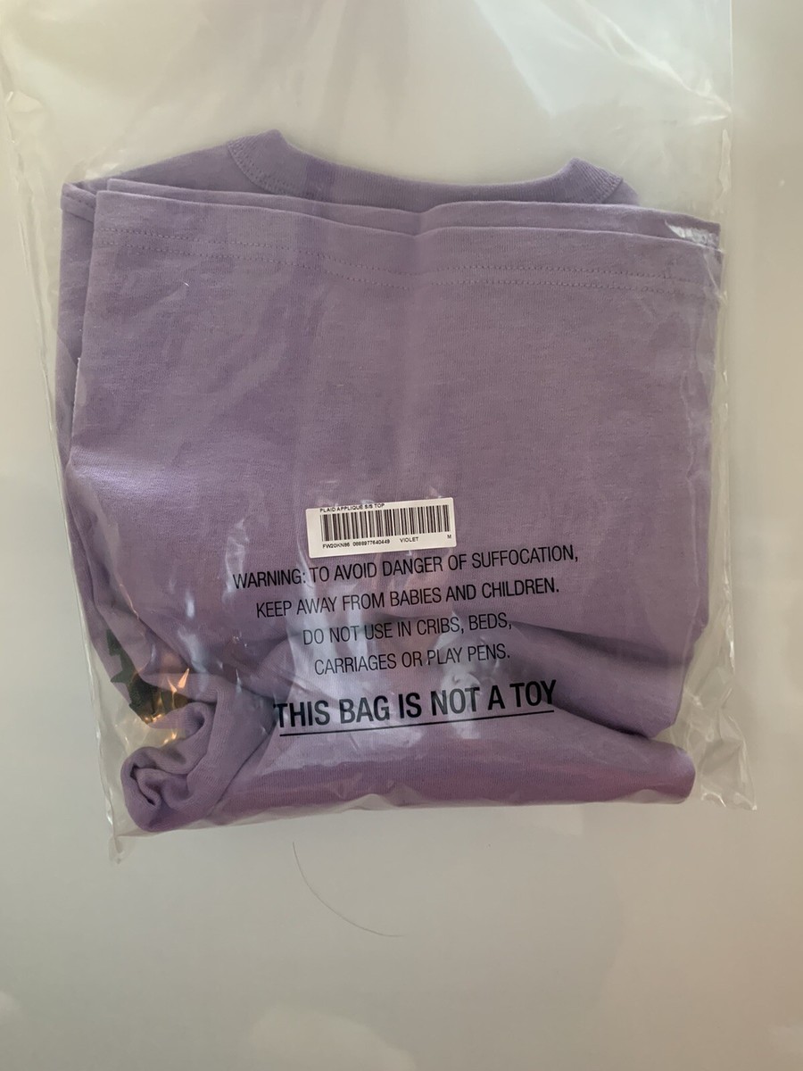 Supreme Plaid Applique S/S Top Violet Size Medium