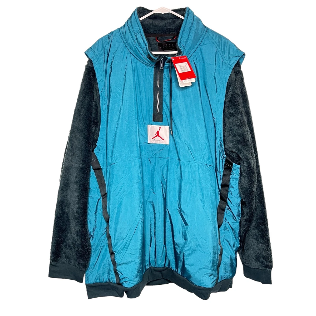 Nike Air Jordan Wings Of Flight Sherpa Pullover Jacket Blue AH6255