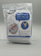 Inflatable Dog Collar Size Large 12  -18  Blue Soft Fabric NEW