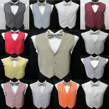 Men's Jean Yves Diamond Fullback Tuxedo Vest & Tie Formal Wedding Prom Discount