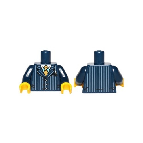 LEGO Minifig, Torso Suit Pinstripe Jacket and Gold Tie Pattern