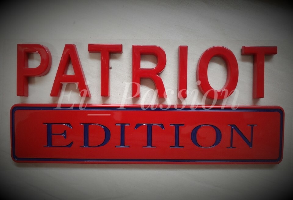 PATRIOT EDITION Red Blue Fit All Car Semi Trucks logo CUSTOM EMBLEM RV Travel 3D-image