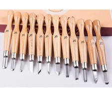 12pcs Cutter Kit Pro Stronger Sharp New SK7 Carbon Steel Wood Carving Tool Set