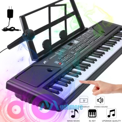 61-Key Electronic Keyboard Portable Digital Music Piano Organ Xmas Gift for Kids