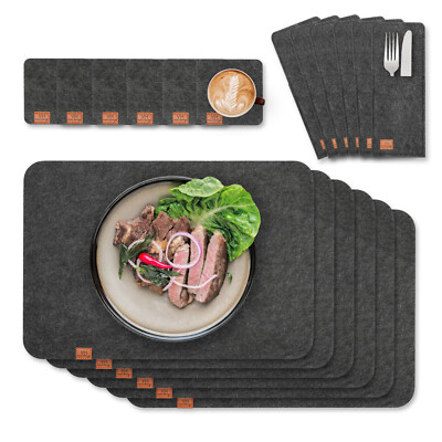 Van Henry Filz Platzset Tischset 18er Set mit Untersetzer & Bestecktaschen