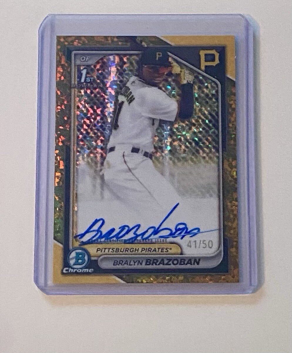 2024 Bowman Chrome Bralyn Brazoban GOLD Mini Diamond Auto /50 #CPA-BB Pirates
