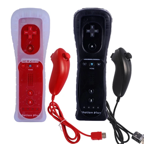 Built in Motion Plus Remote Controller &Nunchuck for Nintendo Wii /Wii U Console