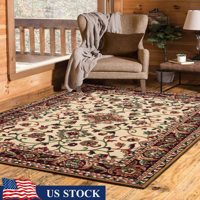 Oriental Runner Rug Stain Resistant Durable Indoor Use Machine Woven Easy Care