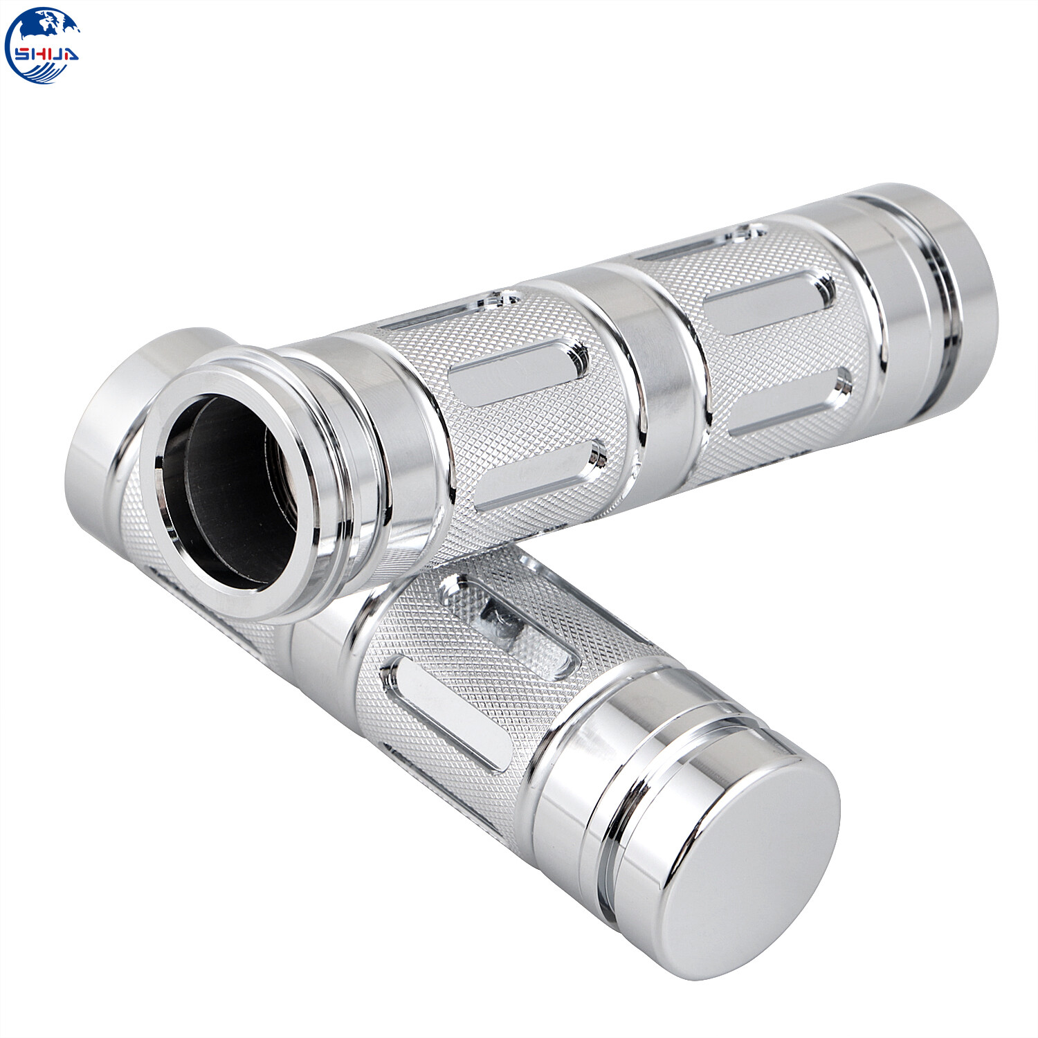 1" Chrome Electronic Throttle Hand Grips Handlebar Fit For Harley Touring 08-23