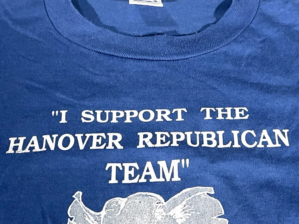 Винтажная республиканская рубашка мужская XL 90-е слон консервативный политический мультфильм - Изображение 4 из 4