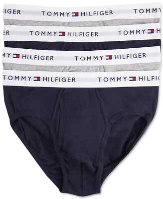 Tommy Hilfiger Four Pack Classic Cotton Briefs Underwear Gray Blue 4 DR09158002