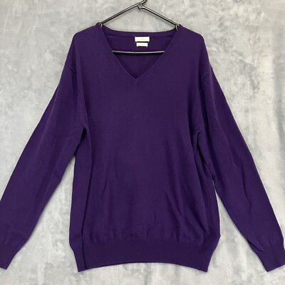 V Neck Jumper Munrospun Jumpers Munrospun Jumper Purple Extra Fine