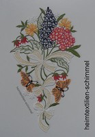 Plauener Spitze ® Fensterbild FrÜHling Dekoration Schmetterling Sommer Blumen