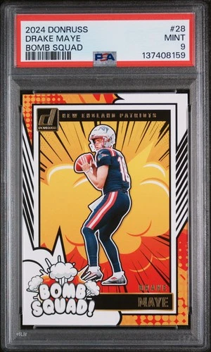 2024 PANINI DONRUSS BOMB SQUAD #28 DRAKE MAYE ROOKIE RC PSA 9