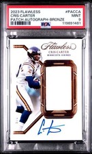 CRIS CARTER 2023 FLAWLESS PATCH AUTOGRAPH BRONZE VIKINGS AUTO /6 , Pop 1 