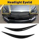 Headlight Eyelid Eyebrows Eye Lid Brow Gloss Black For Infiniti Q50 2014-2021 US