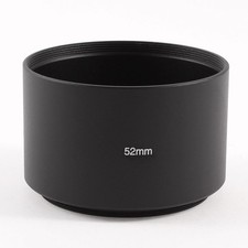 Black Aluminum 52mm Wire Screw Universal Type Lens Hood Sleeve Case