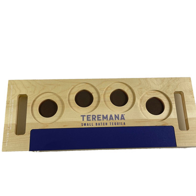 New Teremana Tequila Flight Board with Chalkboard Inset finished wood