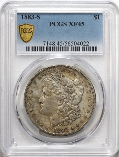 1883-S $1 Morgan Silver Dollar PCGS XF45 - Toned - Great Luster - Better Date