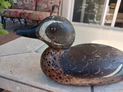 1908 MASON BLUEWING GLASSEYE TEAL DRAKE DECOY