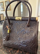 Borsa donna Borse In Pelle vera pelle stampa floreale Made In Italy NUOVA