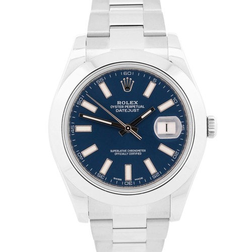 2016 PAPERS Rolex DateJust II 41mm BLUE Stainless Steel OYSTER 116300 Watch BOX