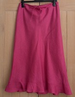 August Silk Dark Pink Long 100% Linen A-line Skirt Size 14