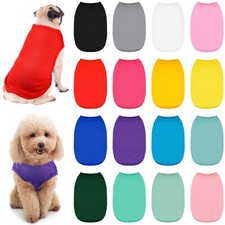 16 Pieces Small Dog Clothes Cute Blank Puppy Shirts Soft Dog Sweatshirts Brea