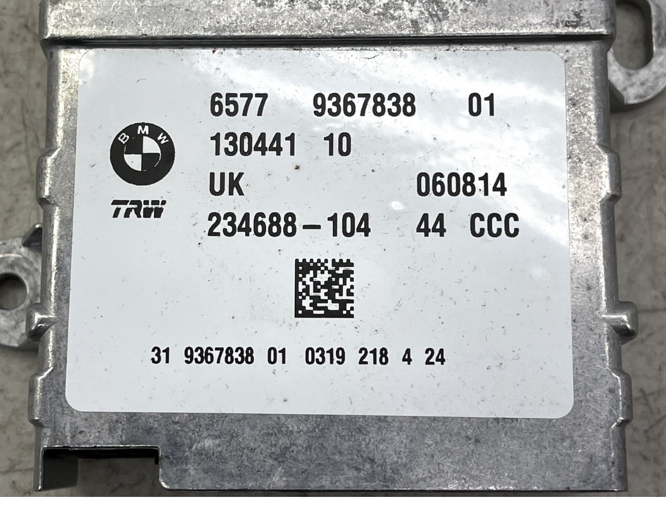 2014-2020 BMW I8 Safety Crash SRS Module **NO CRASH DATA** 65779367838