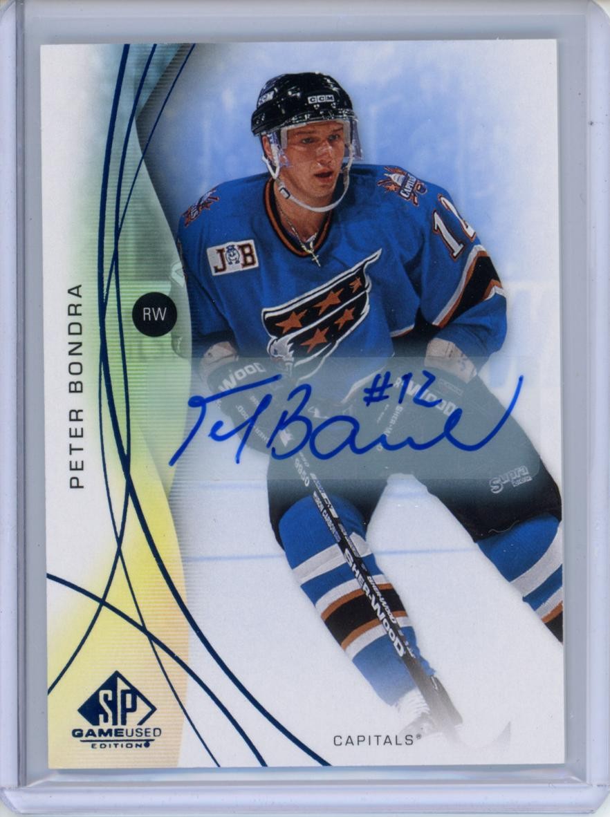 2024-25 SP Game Used #179 Peter Bondra Blue Auto